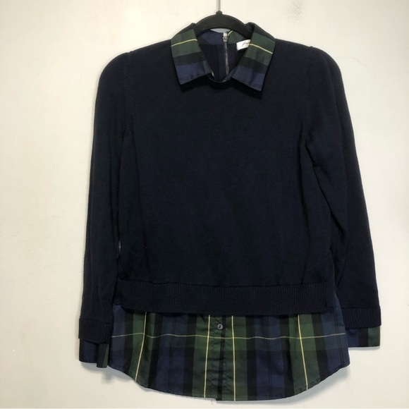 Foxcroft Layered Combo Tartan Sweater, size XS - Picture 2 of 12